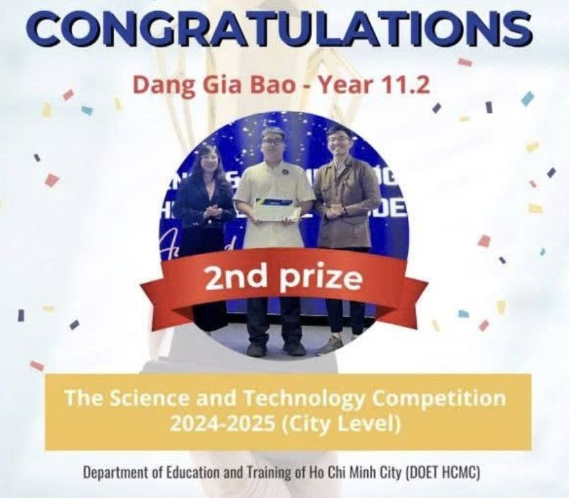 Giải Nhì cuộc thi Khoa học Kỹ thuật cấp Thành phố 2024–2025, Sở GD&ĐT TP.HCM
